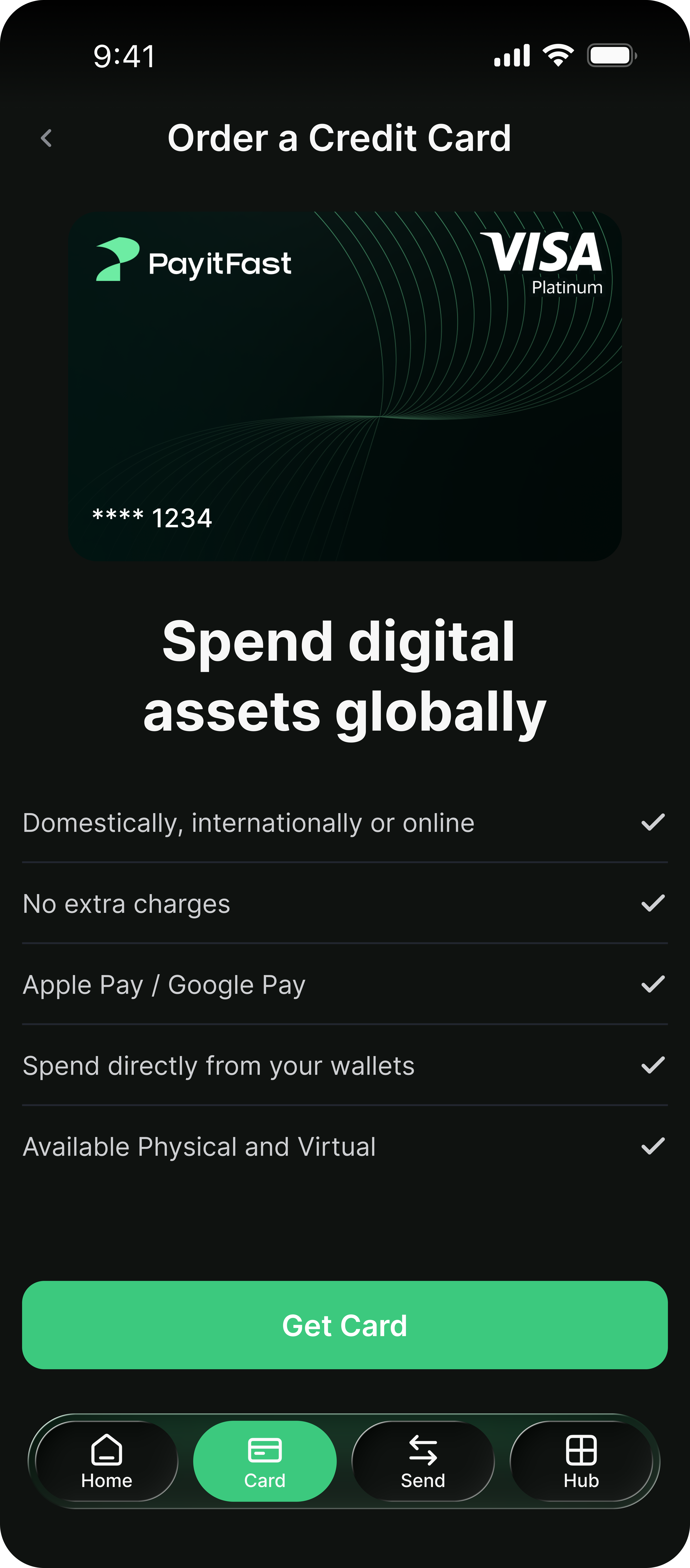 PayitFast Add New Cards